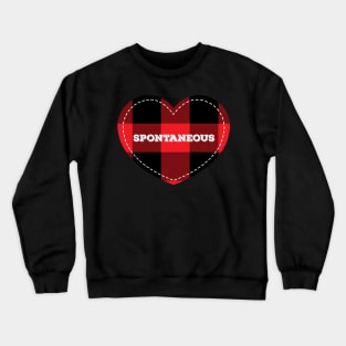 Buffalo Plaid Lumberjack Spontaneous Love Heart Crewneck Sweatshirt